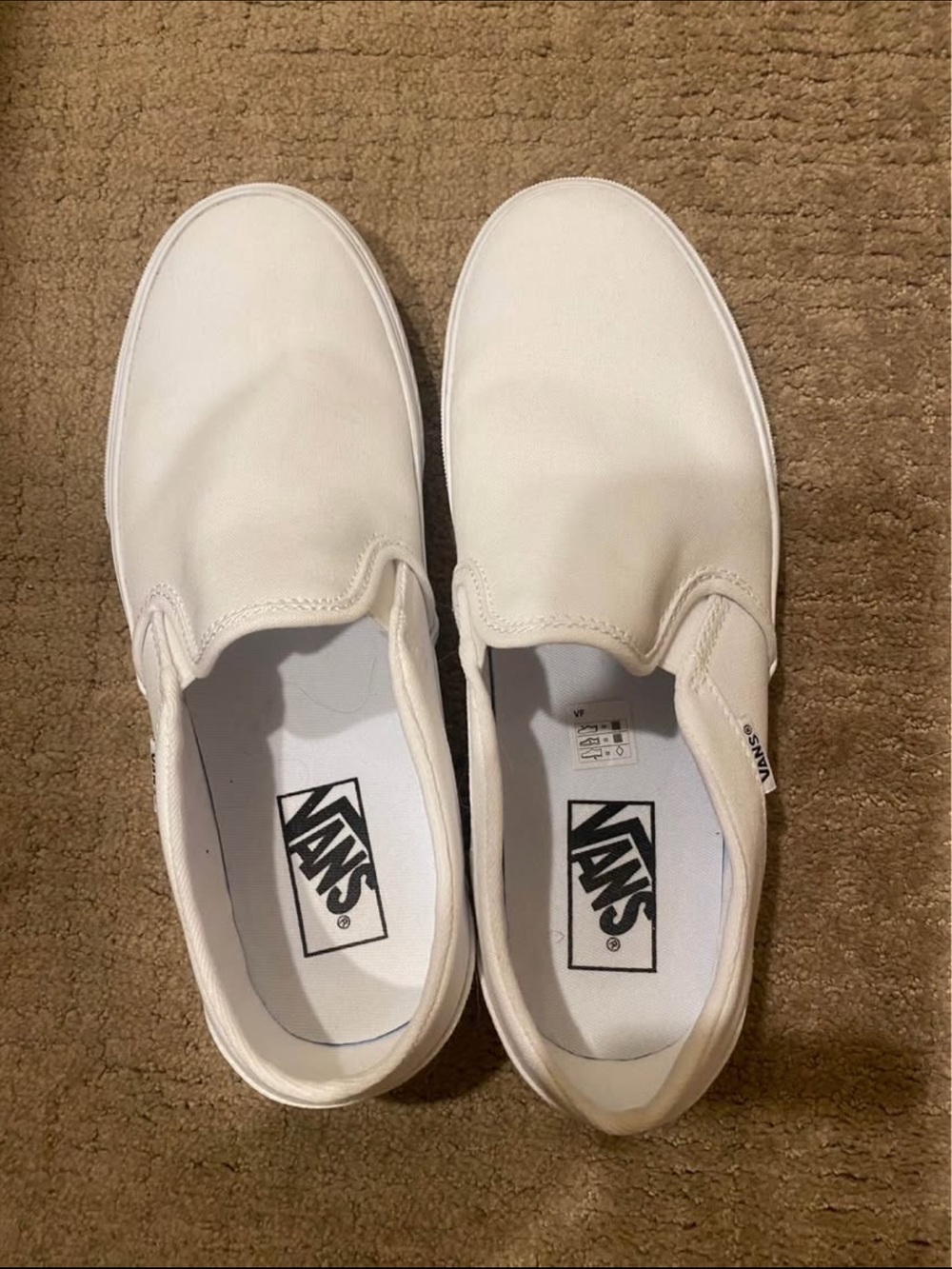 8.5 Vans Classic Slip-On Canvas Sneakers in White